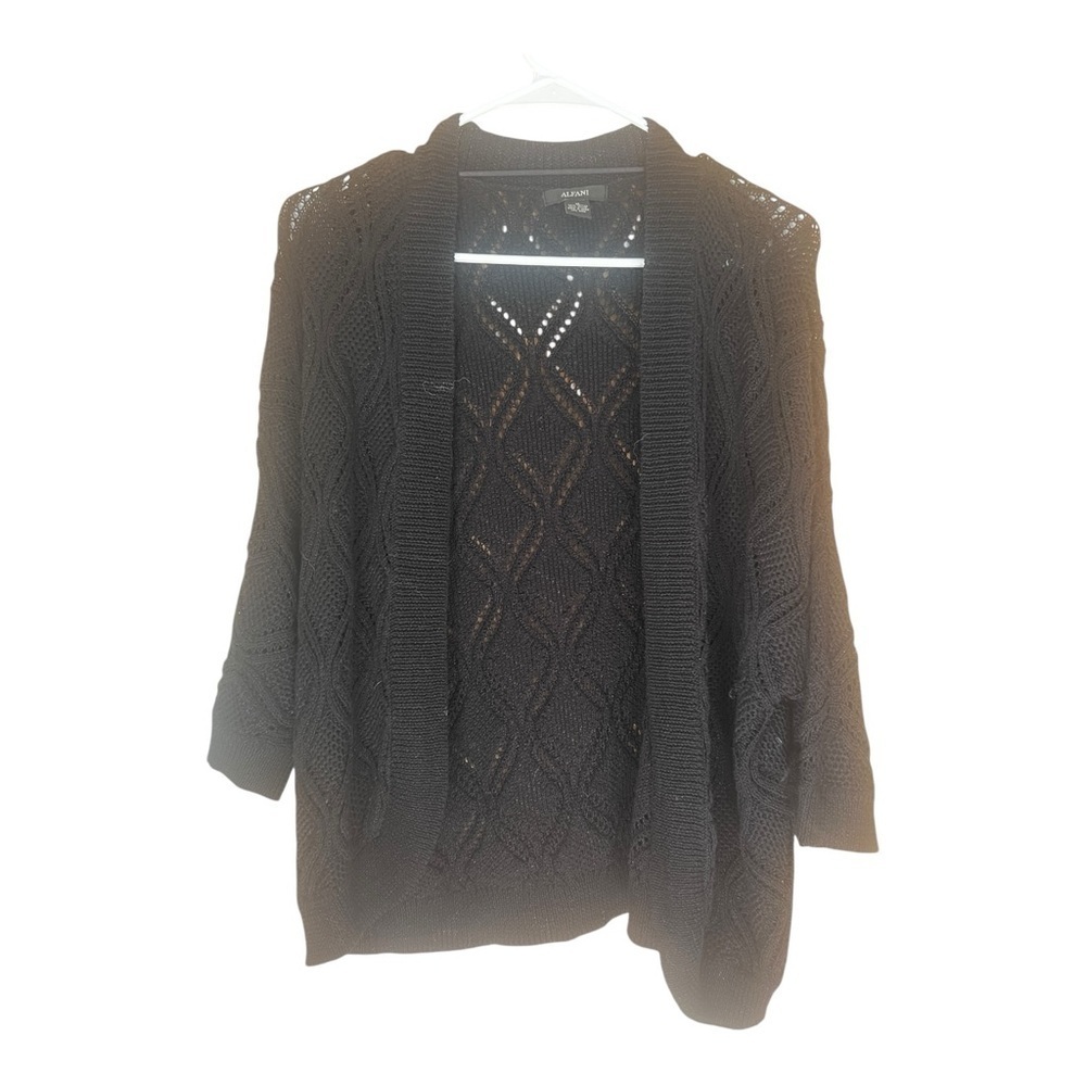 Alfani 3/4 sleeve Black Knit Sweater - Picture 3 of 5